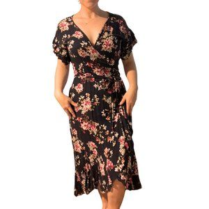 Chelsea and Violet Floral High-Low Wrap Dress,